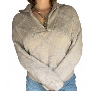 Josie Super Soft Grey Quarter Zip Jumper – Size L (NWOT)